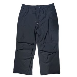 Women's XXL Black Cargo Pants Stretch Drawstring Lightweight Utility Pockets
